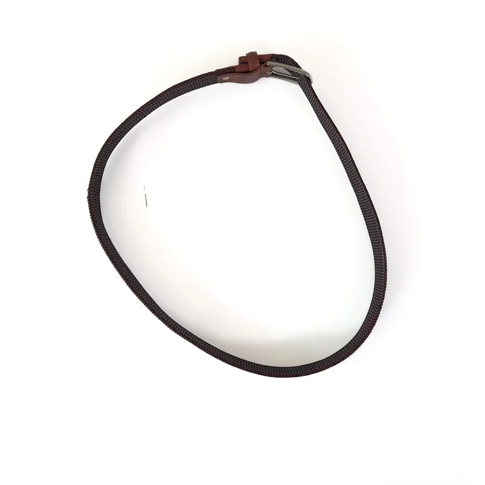 Pierotucci Firenze Woven Belt Dark‎ Brown Leather 115